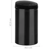 Automatinė šiukšliadėžė su jutikliu, juoda, plienas, 40l