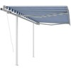 Automatiniu būdu ištraukiama markizė, mėlyna ir balta, 3x2,5m