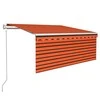 Automatiniu būdu ištraukiama markizė, oranžinė ir balta, 3x2,5m