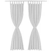 Baltos Užuolaidos su Kilpomis 140 x 175 cm, 2 vnt., Mikro Satinas