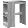 Baro stalas su laikikliais, pilkas, 90x47,5x103,5cm, mediena