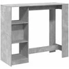 Baro stalas su lentyna, betono, 124x46x103,5cm, mediena