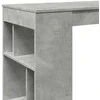 Baro stalas su lentynomis, betono, 102x50x103,5cm, mediena