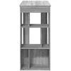 Baro stalas su lentynomis, pilkas, 102x50x103,5cm, mediena