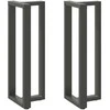 Baro stalo kojos, T formos, 2 vnt., antracito spalvos, 40x35x(110-111) cm, plienas