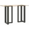 Baro stalo kojos, T formos, 2 vnt., antracito spalvos, 40x35x(90-91) cm, plienas