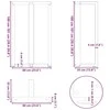 Baro stalo kojos, T formos, 2 vnt., baltos, 60x35x(100-101) cm, plienas