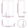 Baro stalo kojos, T formos, 2 vnt., baltos, 60x35x(90-91) cm, plienas