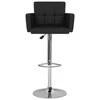 Baro taburetės, 2 vnt., juodos spalvos, dirbtinė oda