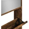 Batų spintelė su veidrodžiu, 4 aukštų, dūminė, 63x17x134cm