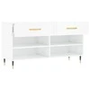 Batų suoliukas, baltas, 102x35x55cm, apdirbta mediena, blizgus