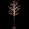 Beržas su 128 šiltomis baltomis LED lemputėmis, 220cm, baltas