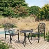 Lauko baldų komplektas Bistro baldų komplektas, 3 dalių, juodas, lietas aliuminis