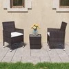 Lauko baldų komplektas Bistro baldų komplektas, 3 dalių, rudas, poliratanas/stiklas