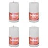 Bolsius Žvakės Shine, 4vnt., debesų baltos, 130x68mm, cilindro formos