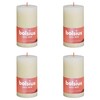 Multi Bolsius Žvakės Shine, 4vnt., švelnios perlų, 130x68mm, cilindro formos