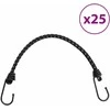 Bungee virvelės su juostelėmis ir kabliukais, 25vnt., 46cm