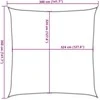 Burė nuo saulės, šviesiai siva, 3,6x3,6m, HDPE, 160g/m²