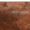 Chesterfield kampinė šešiavietė sofa, dirbtinė oda, ruda