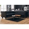 Chesterfield penkiavietė kampinė sofa, juoda, dirbtinė oda