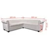 Chesterfield penkiavietė kampinė sofa, dirbtinė oda, balta