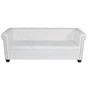 Chesterfield trivietė sofa, dirbtinė oda, balta