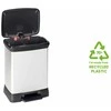 Curver Dviguba šiukšliadėžė su pedalu Deco, sidabrinė, 10l+18l