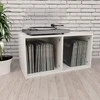 Dėžė vinilinėms plokštelėms, balta, 71x34x36cm, mediena, blizgi