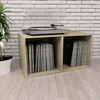 Dėžė vinilinėms plokštelėms, ąžuolo, 71x34x36cm, mediena