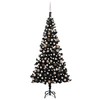Dirbtinė Kalėdų eglutė su žaisliukais, juoda, 240cm, PVC