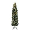 Dirbtinė siaura Kalėdų eglutė, 150 LED, 120cm
