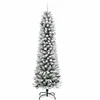 Dirbtinė siaura Kalėdų eglutė su sniegu, 150cm, PVC ir PE