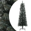 Dirbtinė siaura Kalėdų eglutė su stovu, žalia, 120cm, PVC