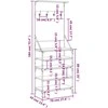 Drabužių kabykla su batų lentynomis, dūminė ąžuolo, 70x34x184cm