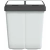 Dviguba šiukšliadėžė, baltos spalvos, 2x25l