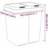 Dviguba šiukšliadėžė, baltos spalvos, 2x25l