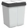 Dviguba šiukšliadėžė, baltos spalvos, 2x25l