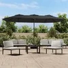 Dvigubas sodo skėtis nuo saulės su LED, antracito, 449x245cm