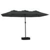 Dvigubas sodo skėtis nuo saulės su LED, antracito, 449x245cm