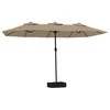 Dvigubas sodo skėtis nuo saulės su LED, taupe, 449x245cm