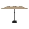 Dvigubas sodo skėtis nuo saulės su LED, taupe, 449x245cm
