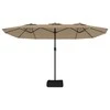 Dvigubas sodo skėtis nuo saulės su LED, taupe, 449x245cm