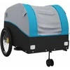 Dviračio priekaba, juodos ir mėlynos spalvos, 45kg, geležis