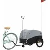 Dviračio priekaba, juodos ir pilkos spalvos, 45kg, geležis