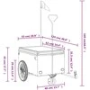 Dviračio priekaba, juodos ir raudonos spalvos, 30kg, geležis