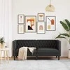 Dvivietė chesterfield sofa, juodos spalvos, dirbtinė oda