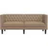 Dvivietė chesterfield sofa, kapučino spalvos, dirbtinė oda