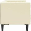 Dvivietė chesterfield sofa, kreminės spalvos, dirbtinė oda