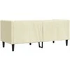 Dvivietė chesterfield sofa, kreminės spalvos, dirbtinė oda