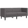 Dvivietė chesterfield sofa, pilkos spalvos, dirbtinė oda